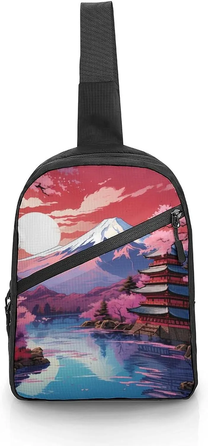 Japan Spring Foldable Crossbody Sling Bags Shoulder Backpack Chest DayPack Handbag