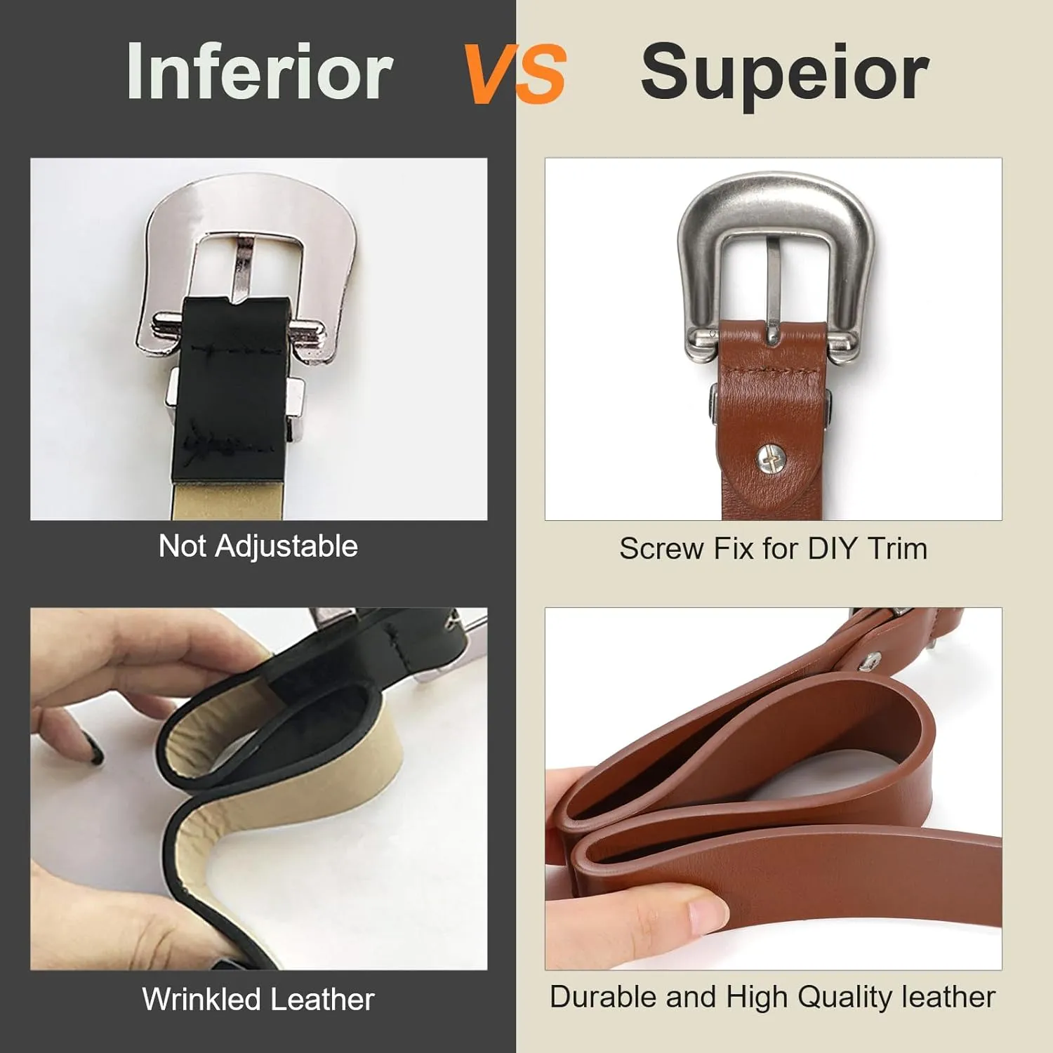 JASGOOD Women Leather Belts Ladies Vintage Western Design Black Waist Belt for Pants Dresses
