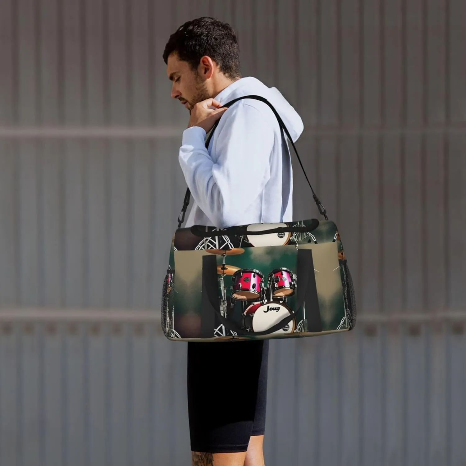 Jazz Drum Travel Bag, Weekender Bags For Women Men For Outdoor Adventures, Ideal For Camping And Hiking