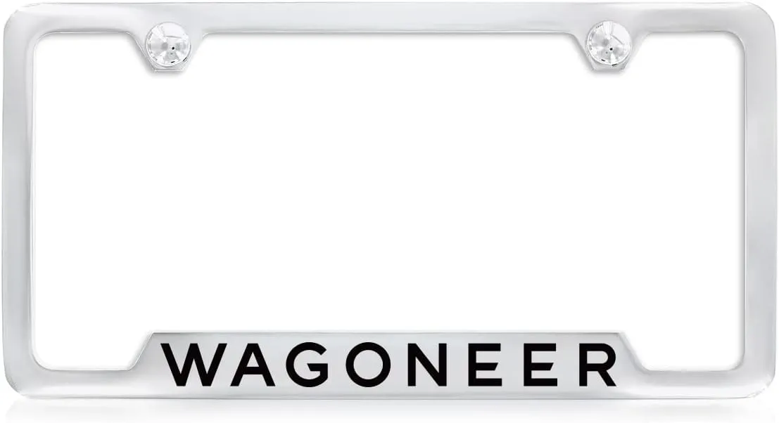 JEEP Wagoneer Chrome Plated License Plate Frame with an Engraved EPOXY Filled Design
