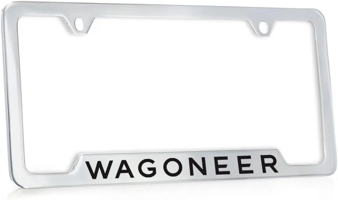 JEEP Wagoneer Chrome Plated License Plate Frame with an Engraved EPOXY Filled Design