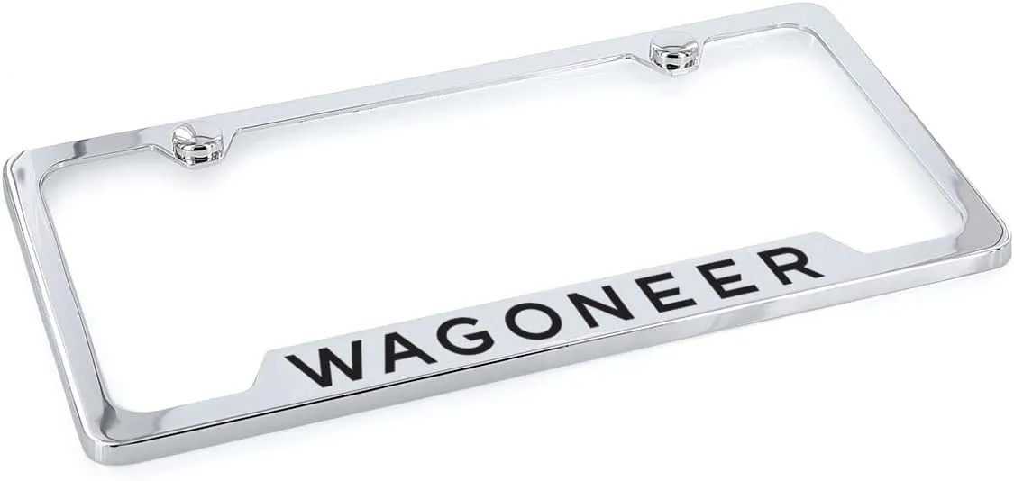 JEEP Wagoneer Chrome Plated License Plate Frame with an Engraved EPOXY Filled Design