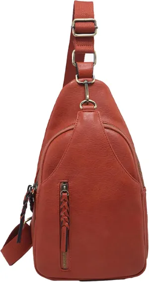JEN & CO. Nikki Crossbody Sling Bag for Women Vegan Leather Fanny Pack Purse Trendy Chest Bag for Travel