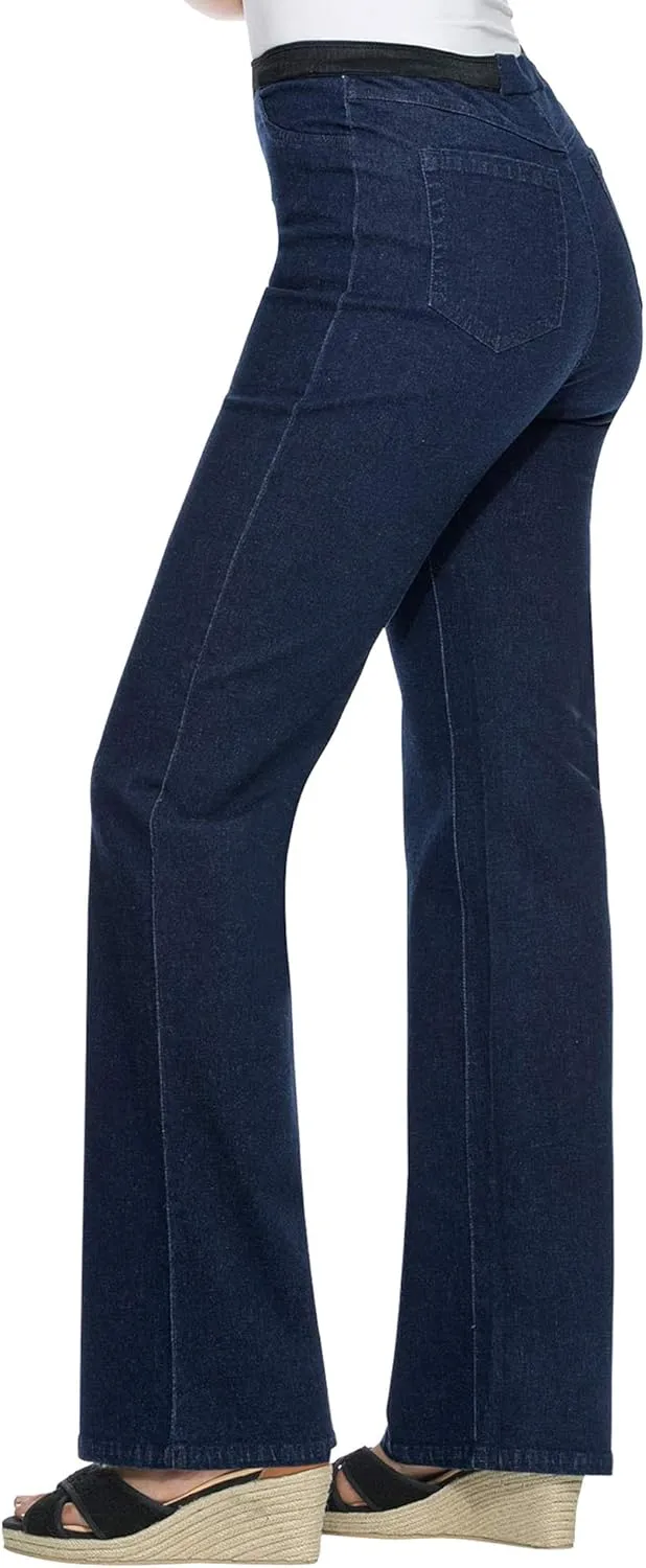 Jessica London Women's Plus Size Bootcut Stretch Jeans Elastic Waist