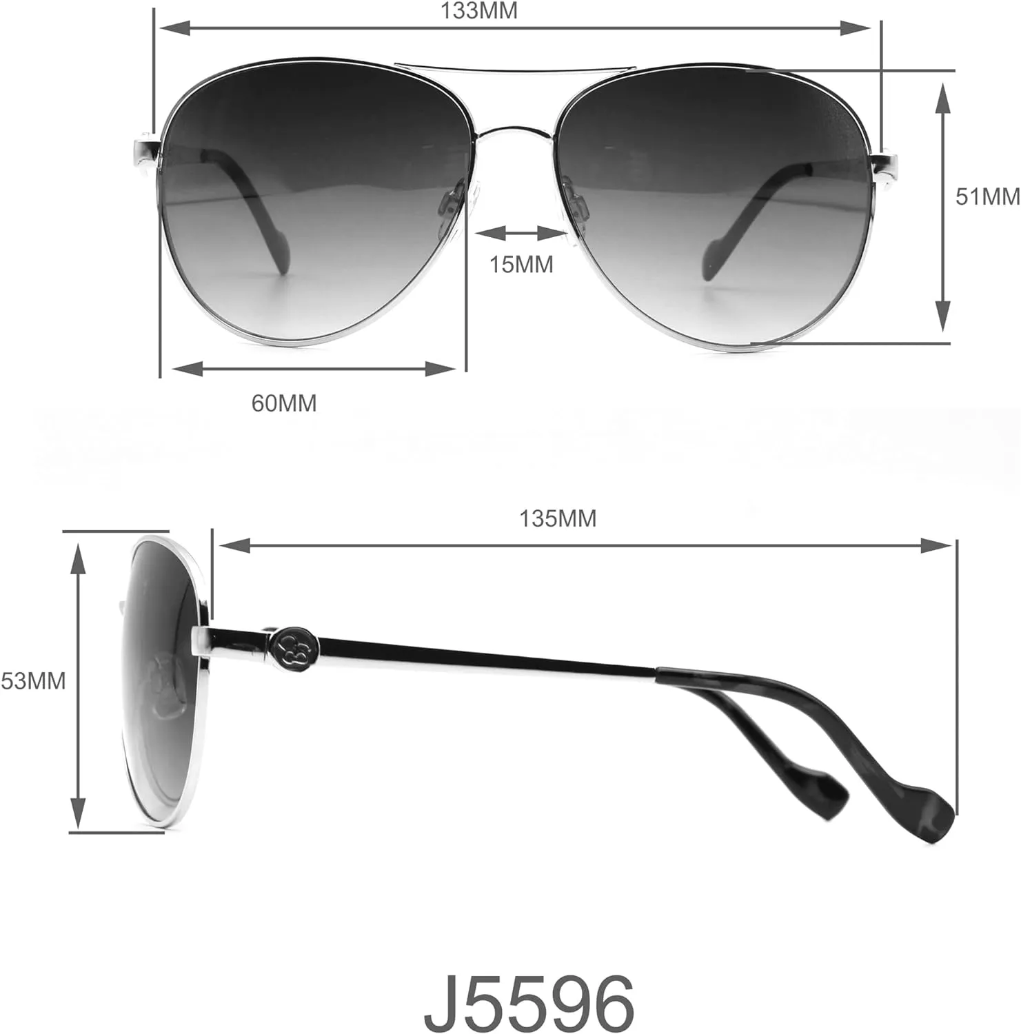 Jessica Simpson Women's J5596 Classic Metal Aviator Pilot Sunglasses with UV400 Protection