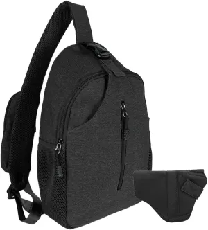 JESSIE & JAMES Multipurpose Concealed Carry Sling Backpack Purse Lightweight Crossbody Sling Bags For Women Men_ BK