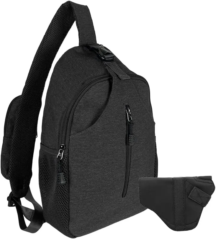 JESSIE & JAMES Multipurpose Concealed Carry Sling Backpack Purse Lightweight Crossbody Sling Bags For Women Men_ BK