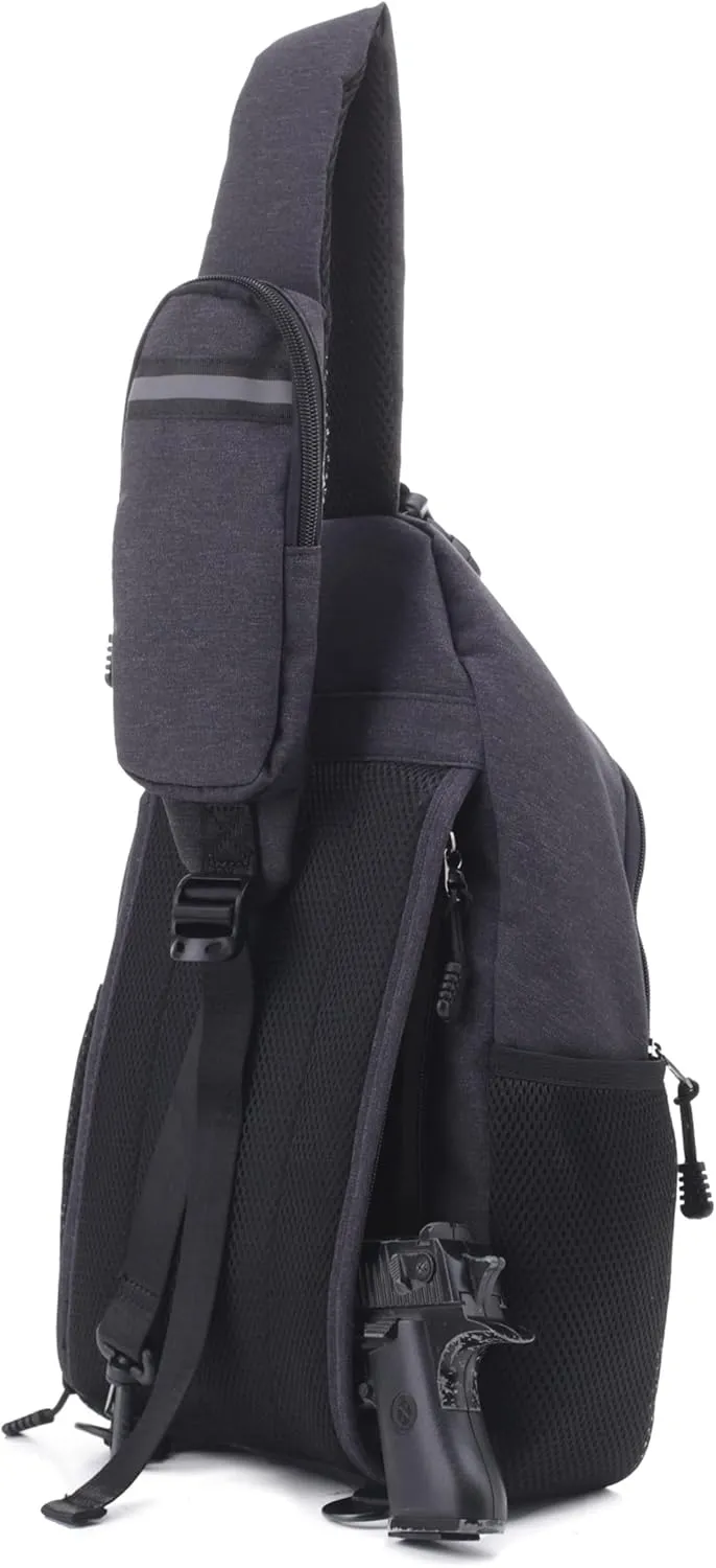 JESSIE & JAMES Multipurpose Concealed Carry Sling Backpack Purse Lightweight Crossbody Sling Bags For Women Men_ BK