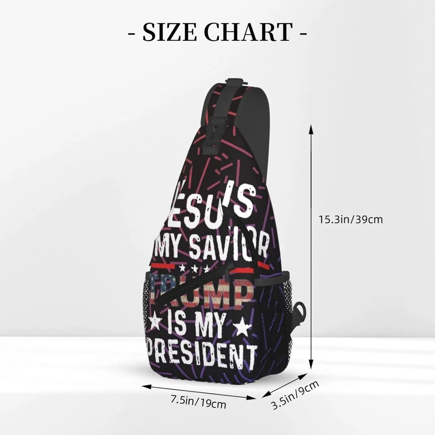 Jesus Is My Savior Trump Is My President Small Crossbody Backpack Sling Bag For Men Women Mini One Shoulder Chest Bags Gym Sport Travel Hiking Daypack