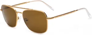 JIM HALO Retro Square Aviator Sunglasses Premium Glass Lens Flat Metal Eyewear Men Women