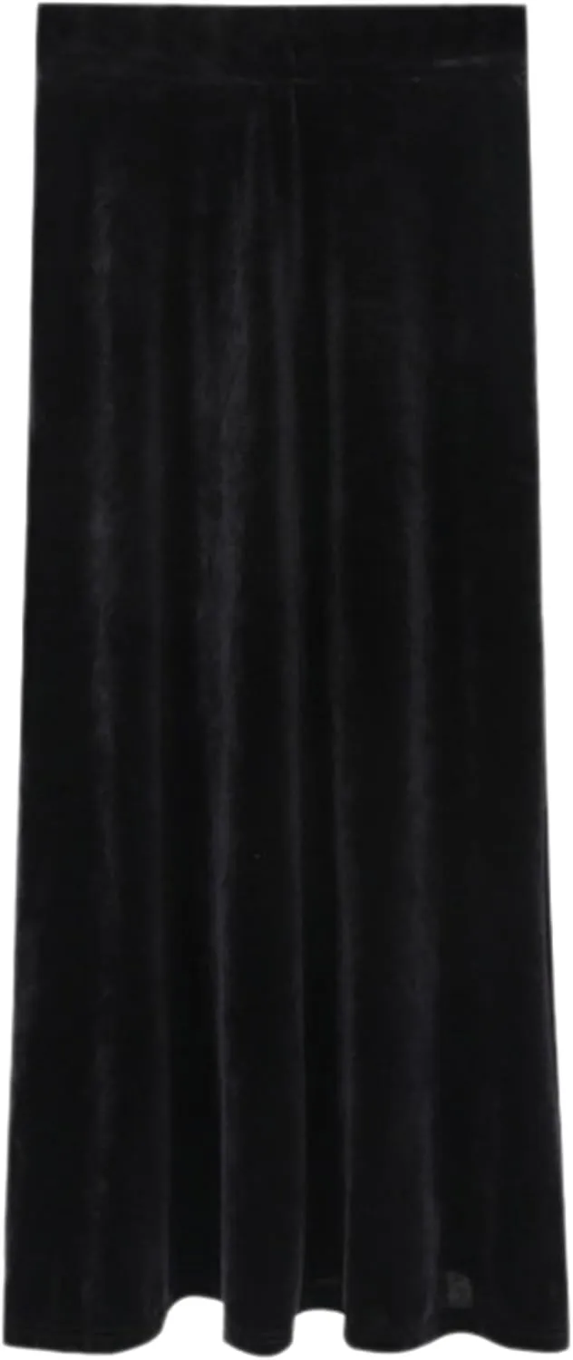 Joe Wenko Womens Elastic High Waist Long Maxi Velvet Skirt