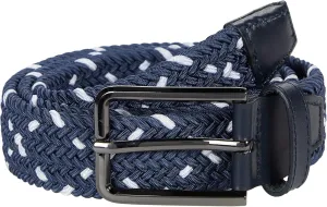 Johnston & Murphy Leather Woven Belt - Belts for Men - Nickel-finish Brass Buckle - Open-weave Leather