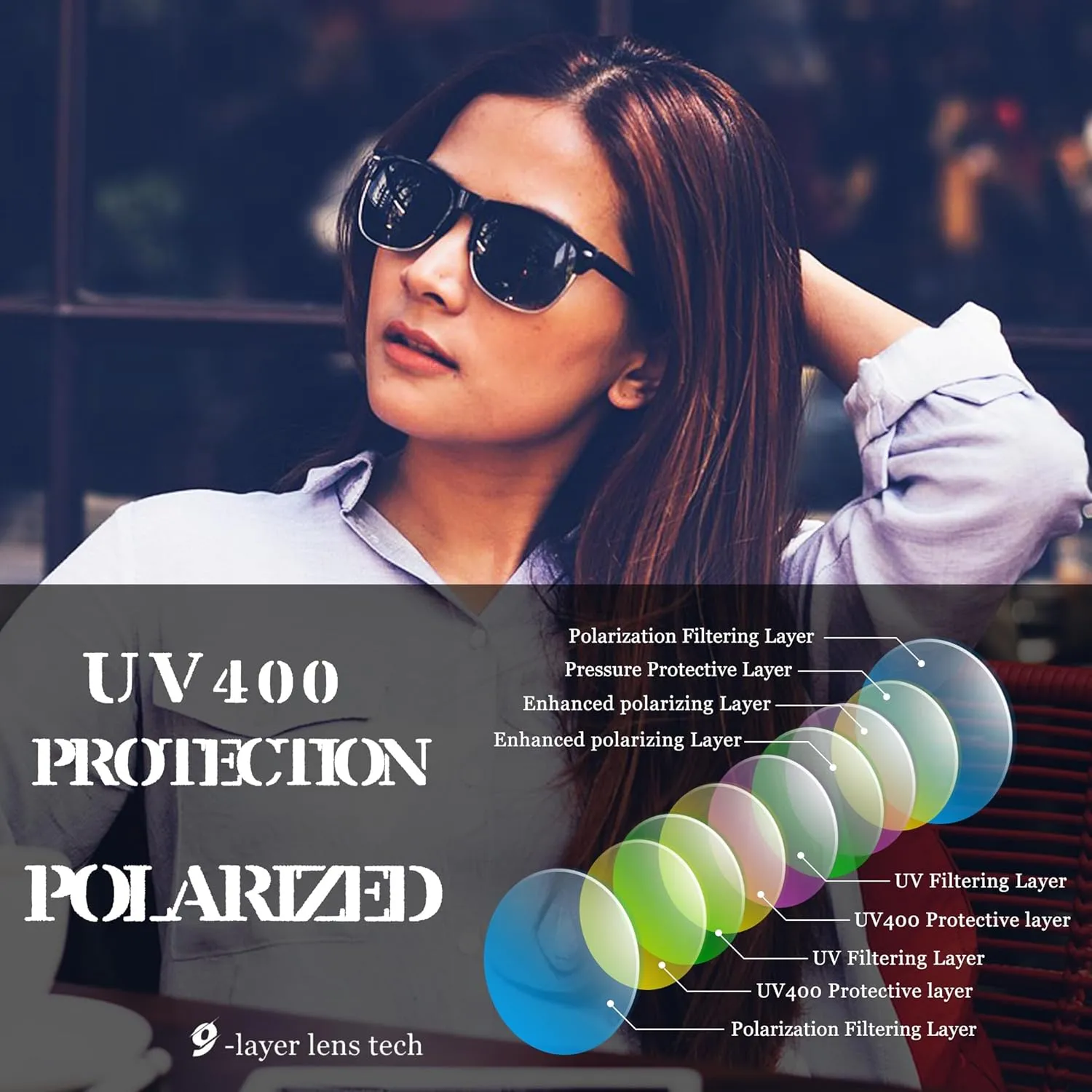 Joopin Vintage Sunglasses Half Frame Sun Glasses Polarized UV Protection Browline Shades for Women Men