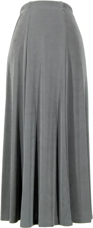 Jostar Women's Button Long Skirt - Elastic Waist Non Iron Flowy Flared Dress