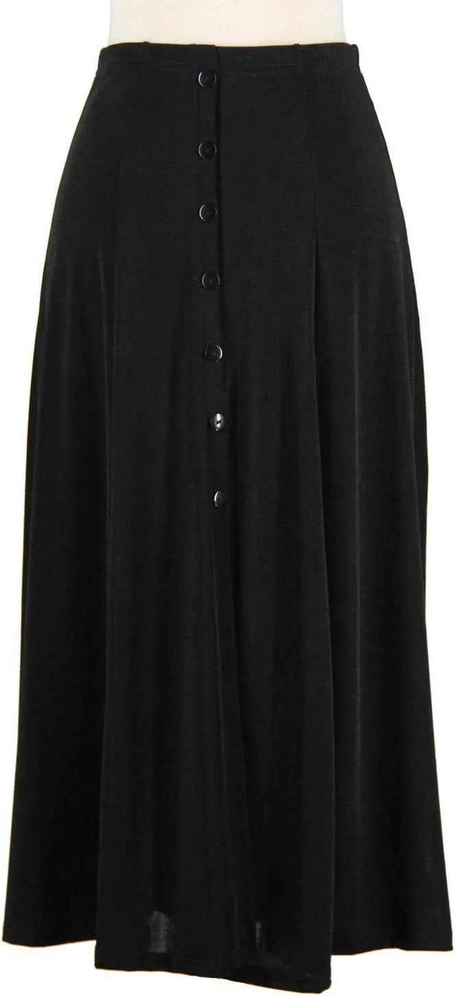 Jostar Women's Button Long Skirt - Elastic Waist Stretch Flowy Dress