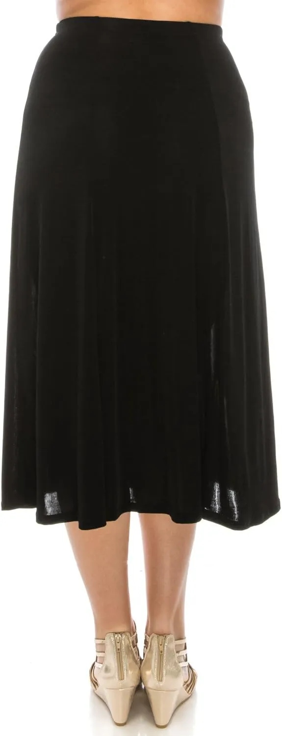 Jostar Women's Button Long Skirt - Elastic Waist Stretch Flowy Dress