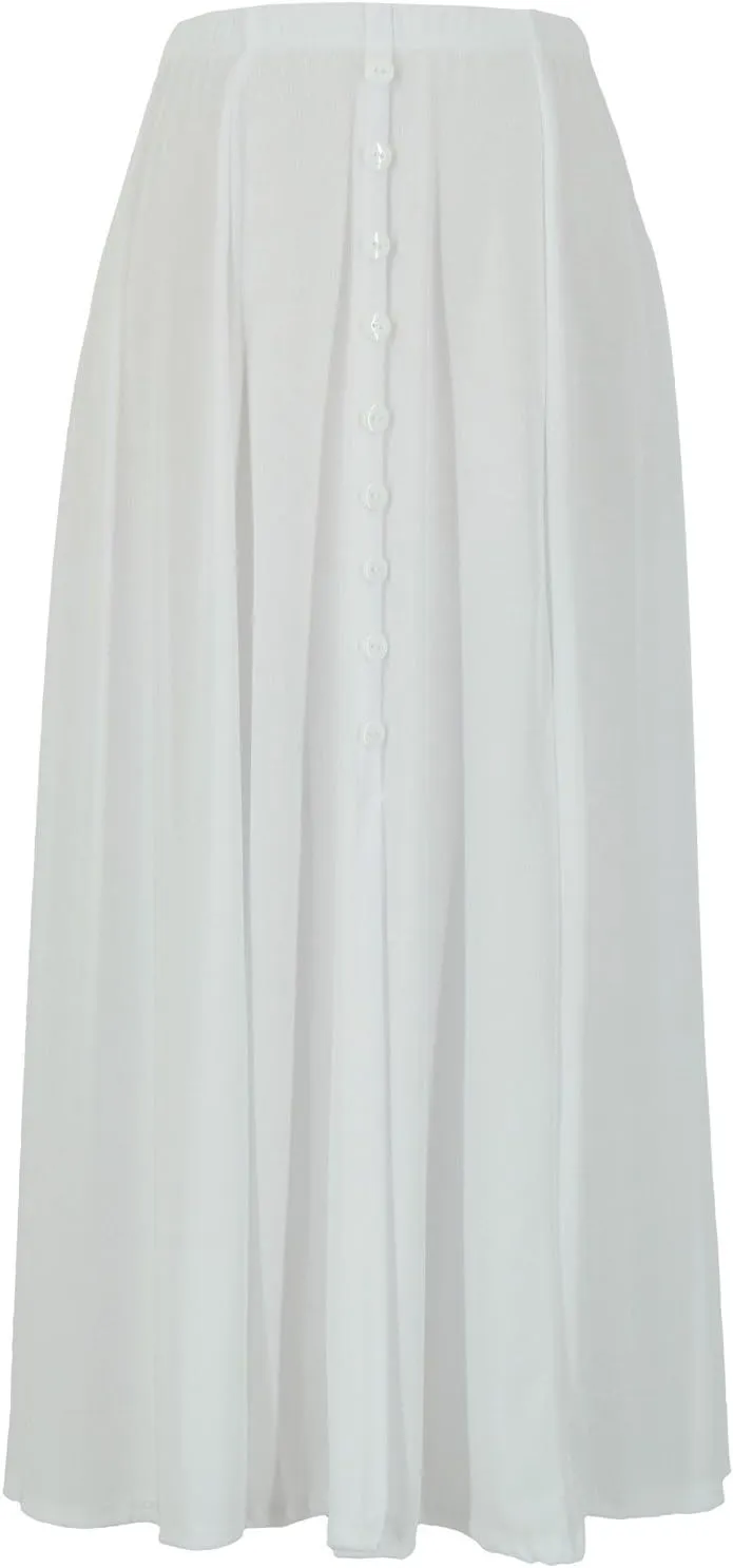 Jostar Women's Button Long Skirt - Elastic Waist Stretch Flowy Dress