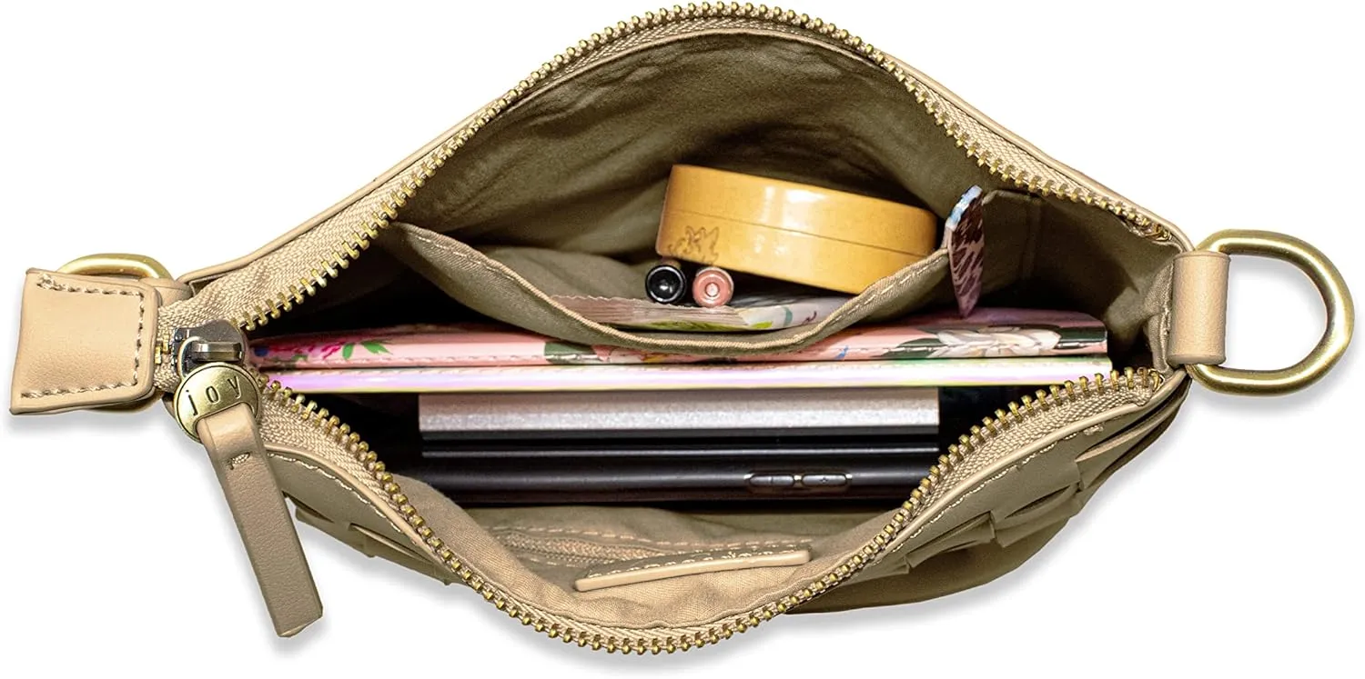 Joy Susan Maci Woven Crossbody: Vegan Bag