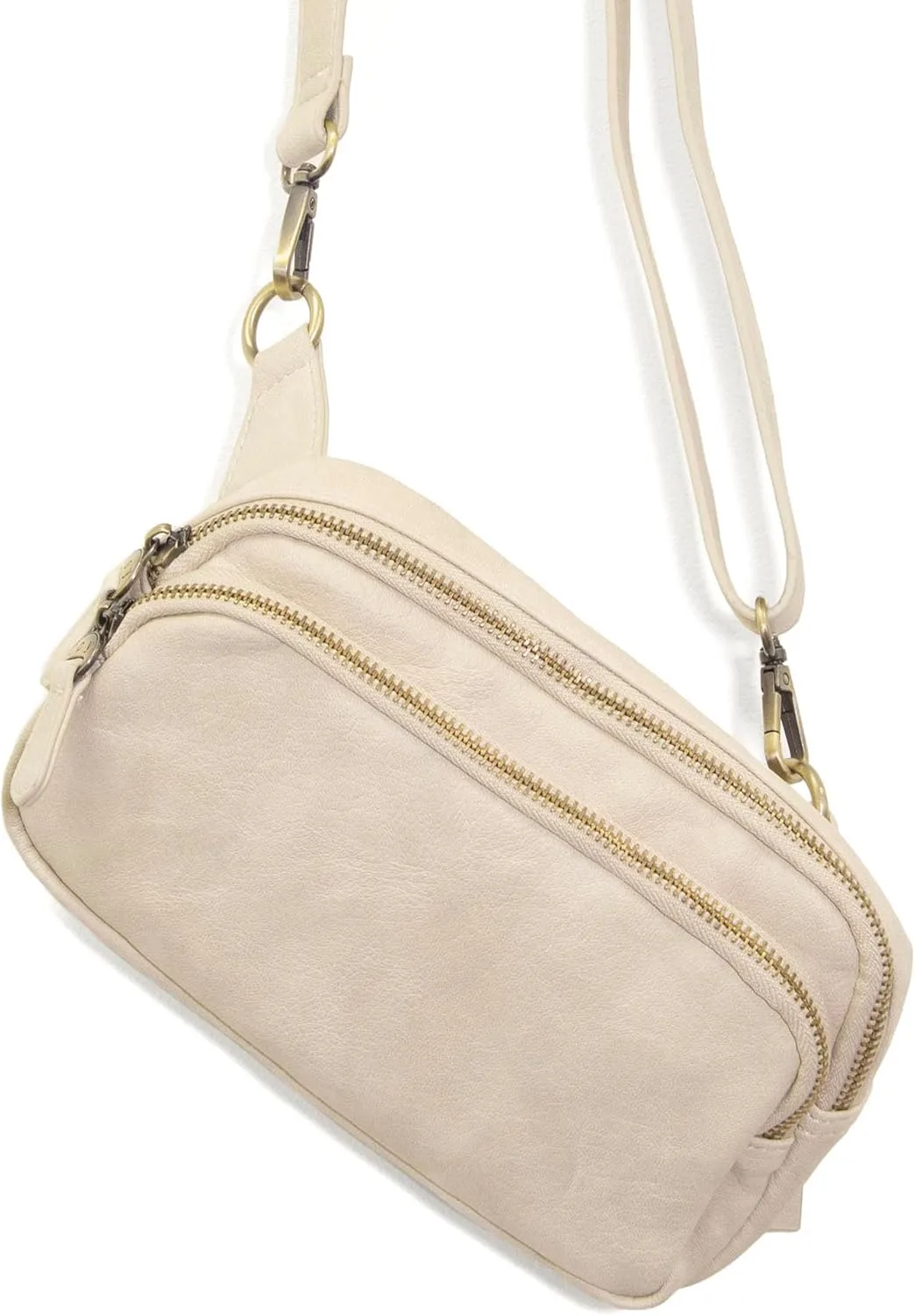 Joy Susan Womens Fashion Purse Kylie Double Zip Sling Belt Bag