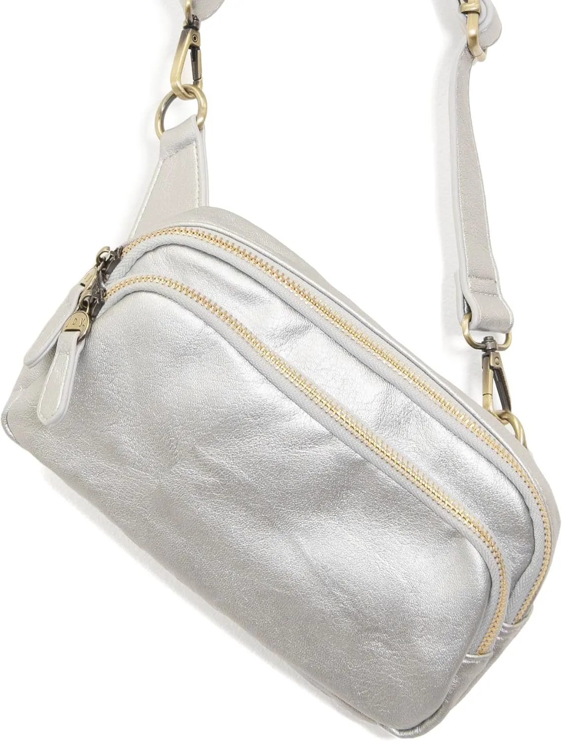 Joy Susan Womens Fashion Purse Kylie Double Zip Sling Belt Bag