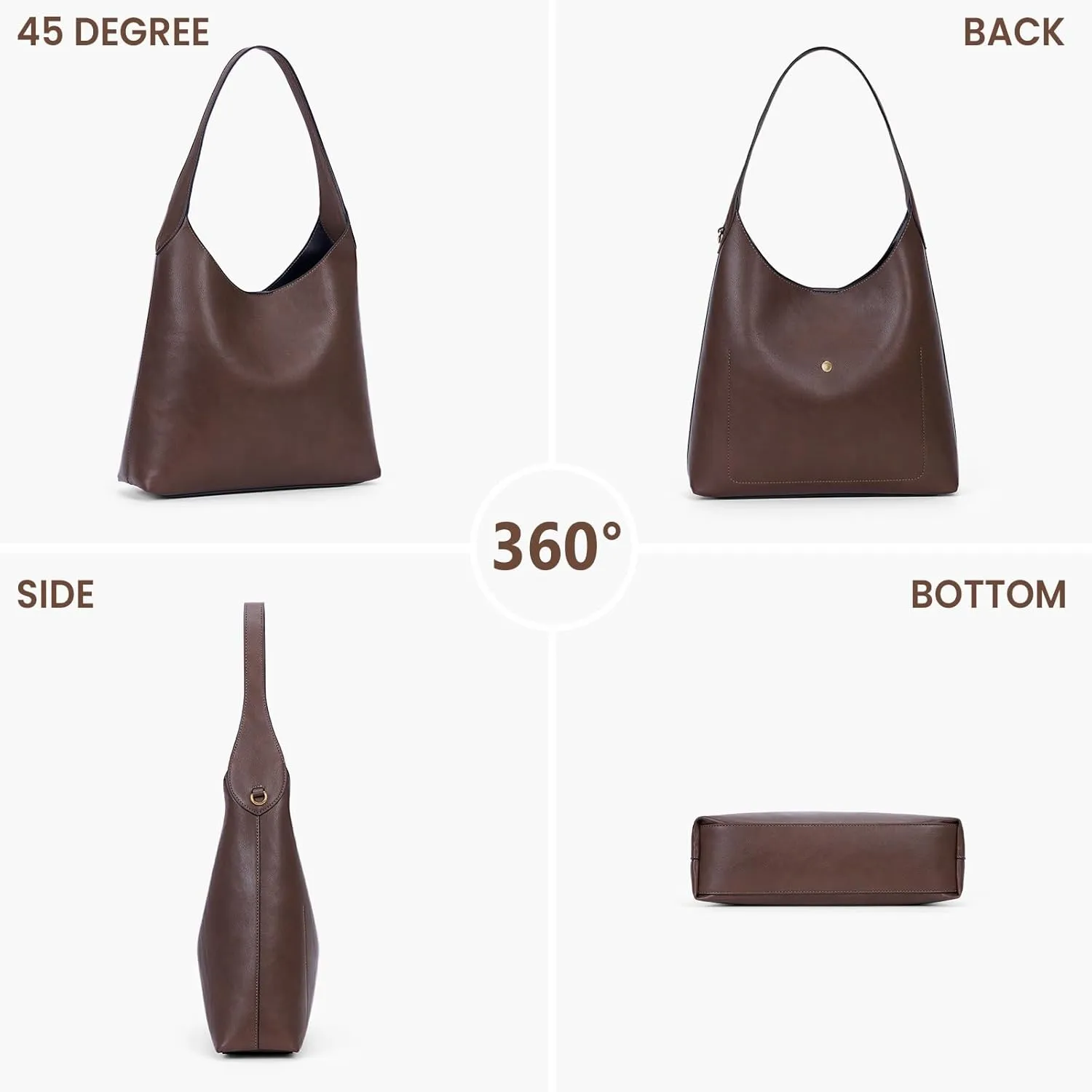 JQWYGB Hobo Bags Slouchy Tote Bag for Women Vegan Leather Shoulder Work Bag Designer Handbag Trendy Slouch Purse