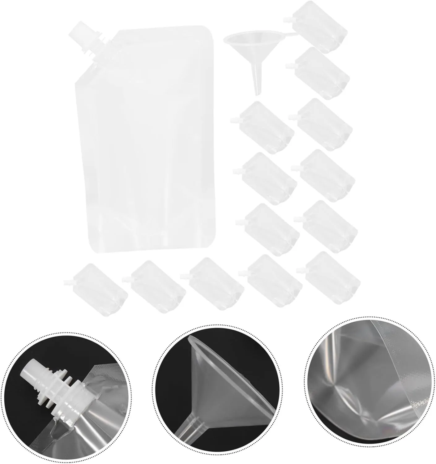 Juice Drink Containers 1 Set of Plastic Pouches Suction Mouth Odorless Leakproof Compact Storage for Travel
