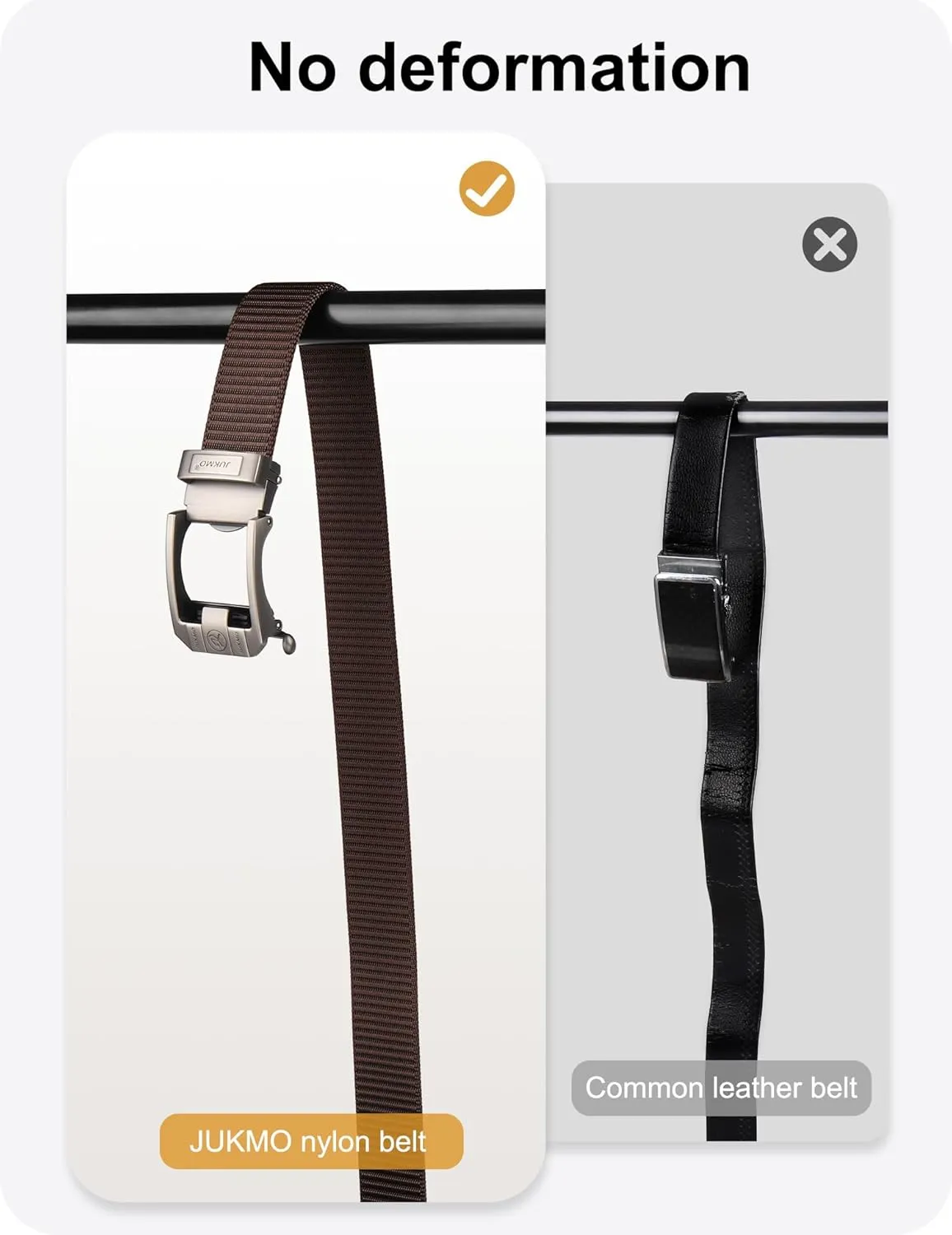 JUKMO Ratchet Belt for Men, Nylon Web Tactical Belt with Automatic Slide Buckle, Adjustable Trim to Fit