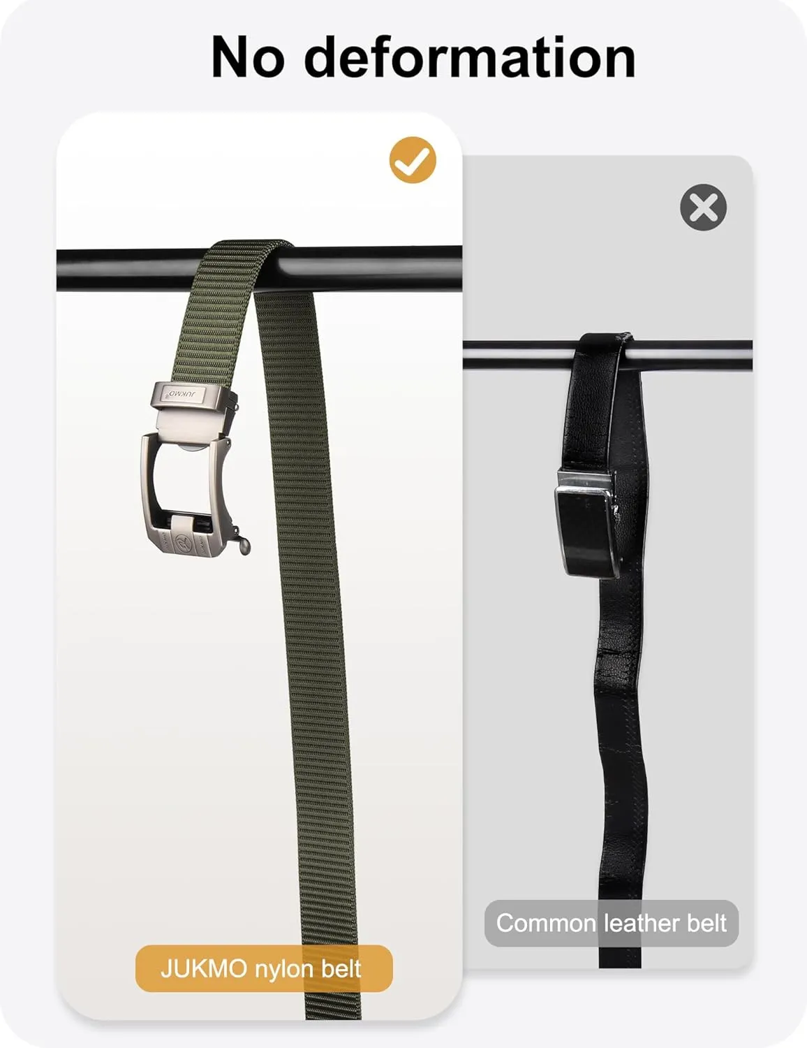 JUKMO Ratchet Belt for Men, Nylon Web Tactical Belt with Automatic Slide Buckle, Adjustable Trim to Fit
