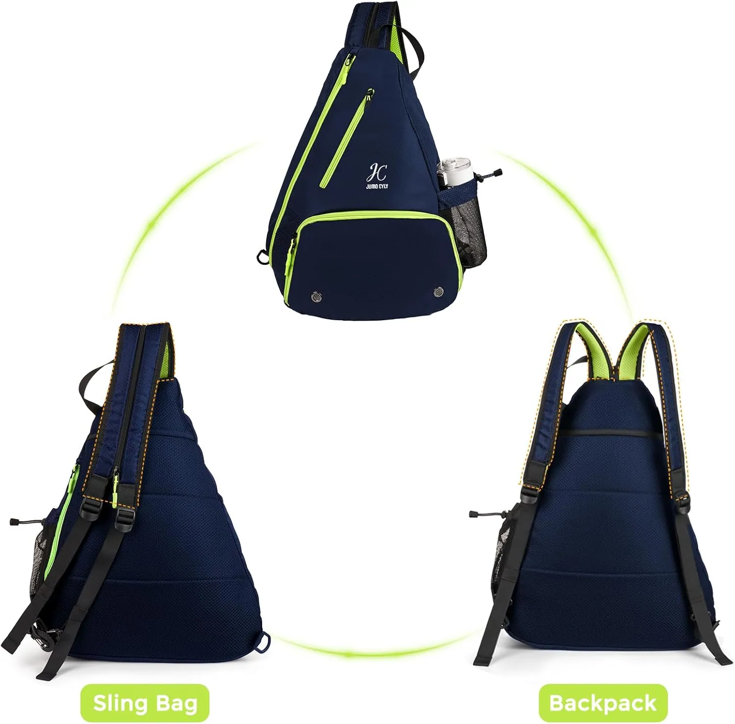 JUMO CYLY Pickleball Bag,Pickleball Bags with Shoe Compartment Adjustable,Pickleball Backpack for Men and Women,Lightweight Unisex Crossbody Casual Sling Sport Bag Fence Hook Safety Pocket