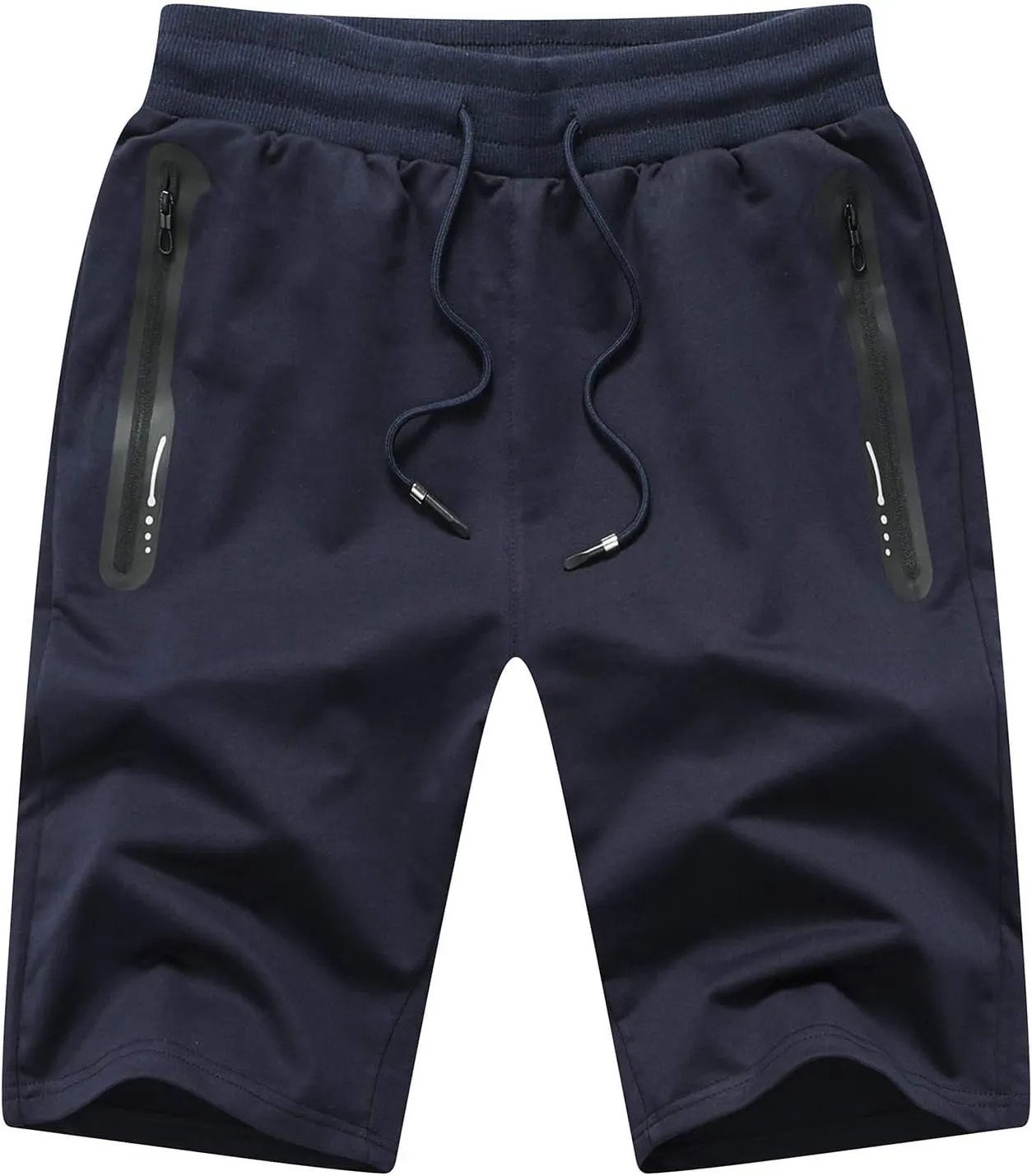 JustSun Mens Shorts Casual Sports with Elastic Waist Zipper Pockets