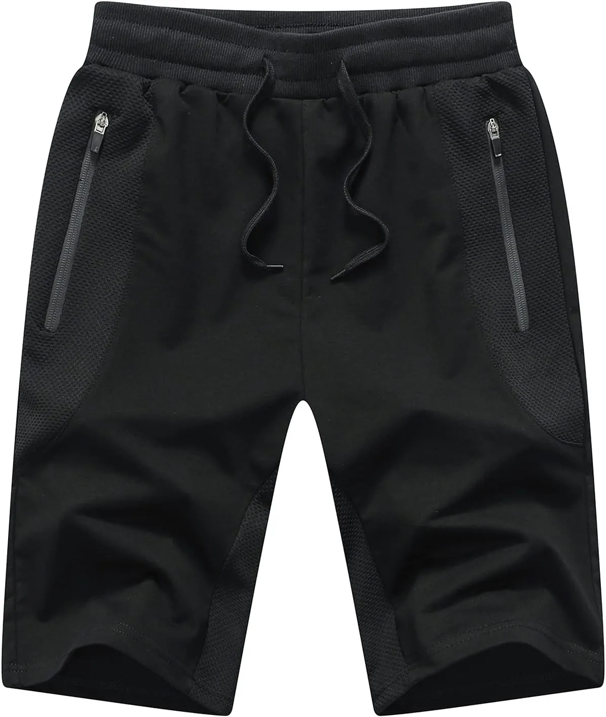JustSun Mens Shorts Casual Sports with Elastic Waist Zipper Pockets