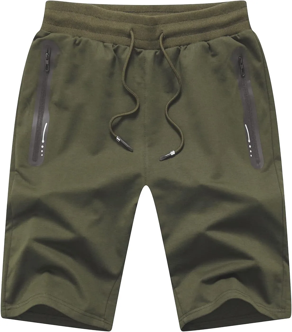JustSun Mens Shorts Casual Sports with Elastic Waist Zipper Pockets