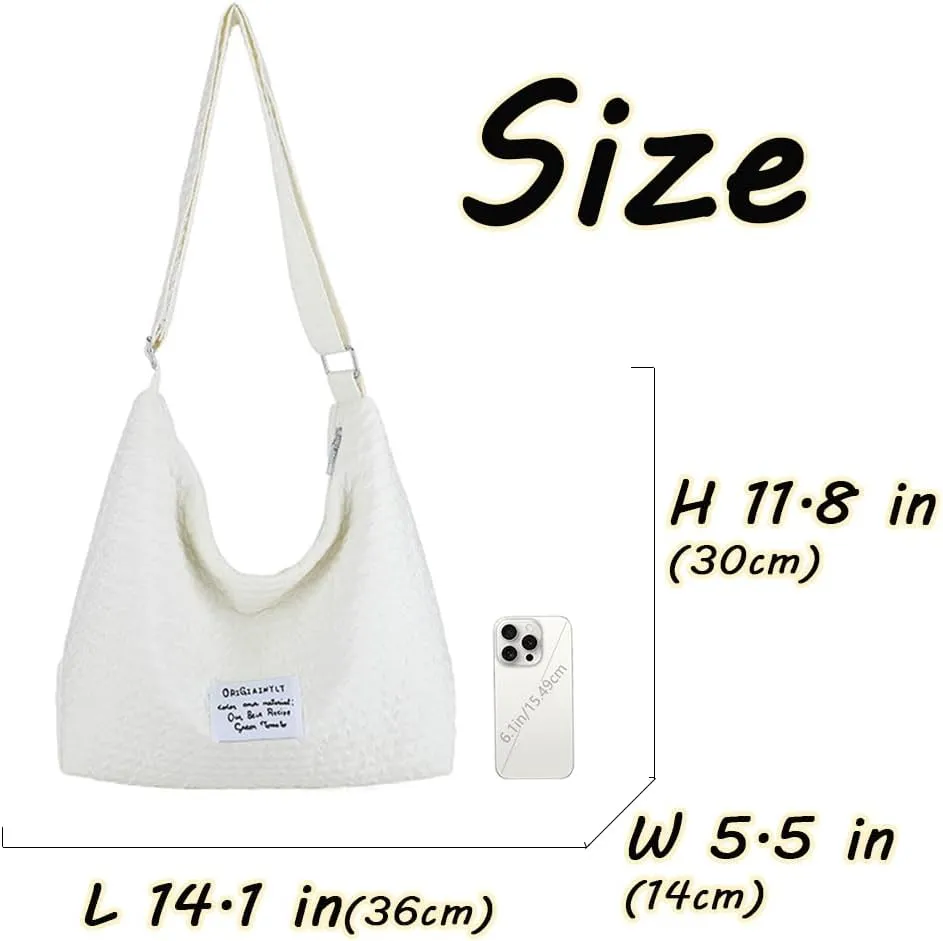 JYG Large Hobo Bag for Women Soft Lightweight Shoulder Bag Spring Casual Nylon Handbag with Adjustable Strap