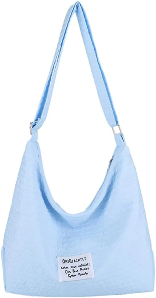 JYG Large Hobo Bag for Women Soft Lightweight Shoulder Bag Spring Casual Nylon Handbag with Adjustable Strap