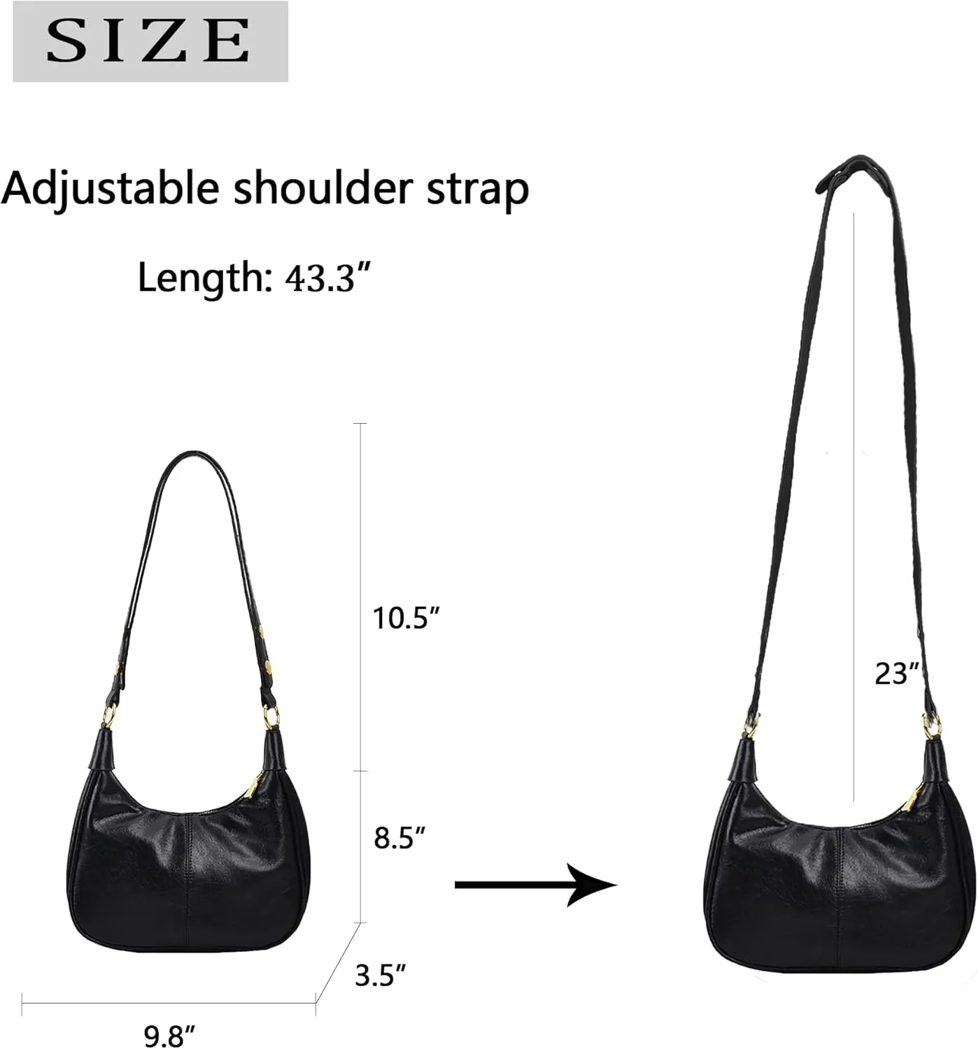 JYG Small Hobo Bags for Women Retro Crescent Shoulder Purse Fall Soft Crossbody Handbag 2025