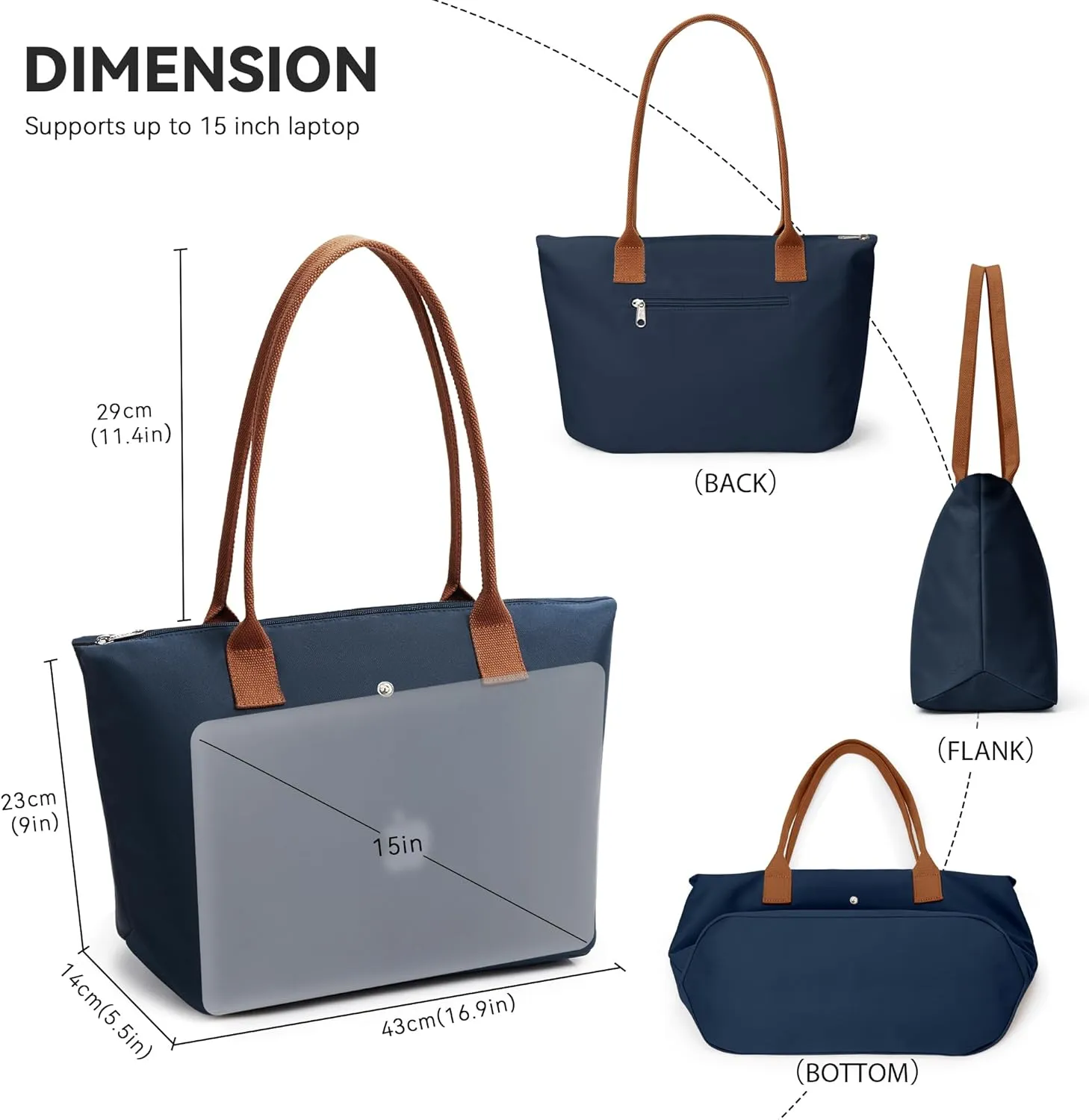 KALIDI Tote Bag for Women Nylon Top-Handle Purse,Shoulder Hobo Handbag with Zipper Leisure Foldable Weekend