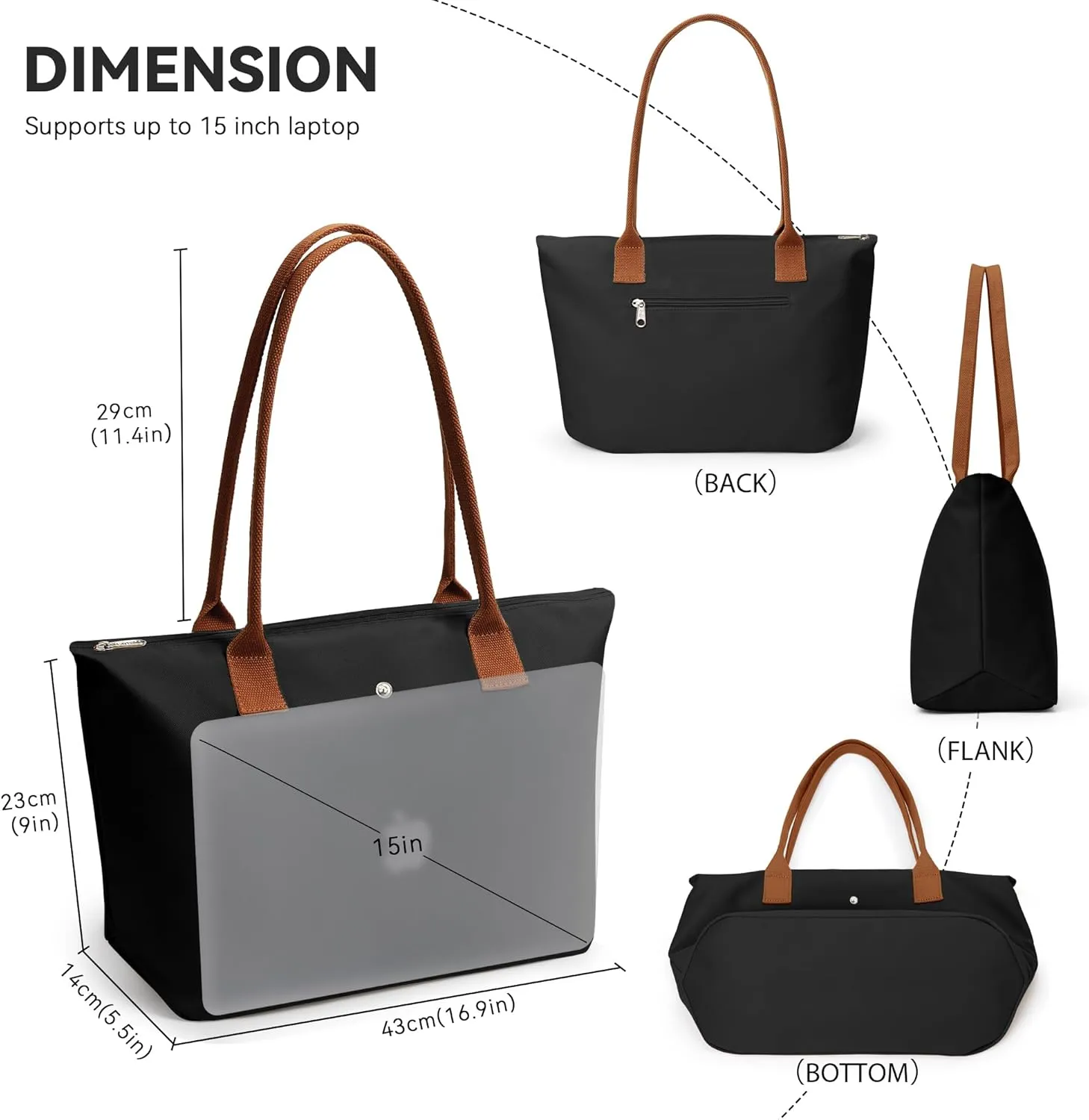 KALIDI Tote Bag for Women Nylon Top-Handle Purse,Shoulder Hobo Handbag with Zipper Leisure Foldable Weekend