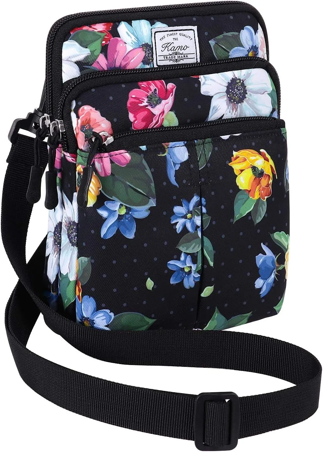 KAMO Multifunction Phone Bag One Shoulder Phone Waist Bag Diagonal Cross Bag Smart Phone Case Outdoor Bag Triple Zip Hipster Crossbody Purse for Women & Men