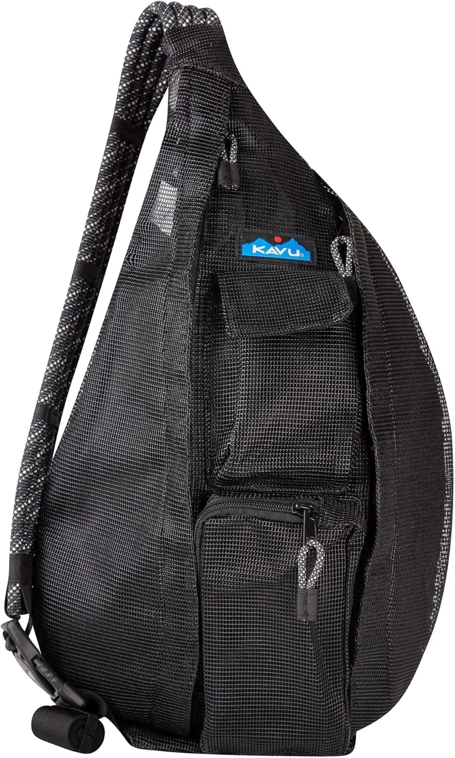 KAVU Beach Rope Bag Mesh Crossbody Sling Backpack - Black
