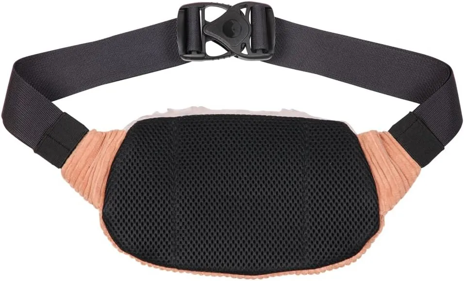 KAVU Snuggy Spectator Belt Bag Fleece Cord Hip Fanny Pack - Blush Cloud