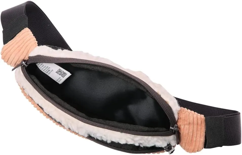 KAVU Snuggy Spectator Belt Bag Fleece Cord Hip Fanny Pack - Blush Cloud