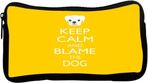 Keep Calm and Blame The Dog Yellow Color Design Neoprene Pencil Case (pc758)