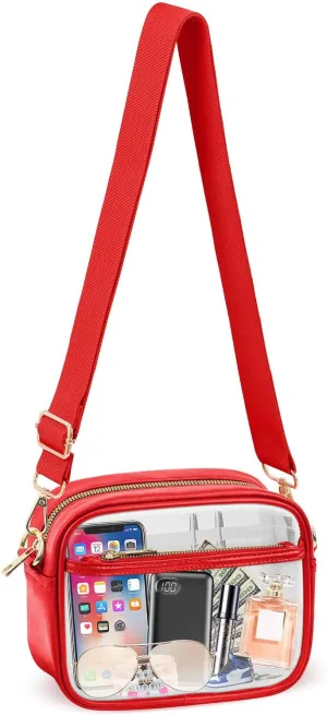 KETIEE Clear Crossbody Bag, Stadium Approved Clear Purse Bag for Concerts Sports Events Festivals