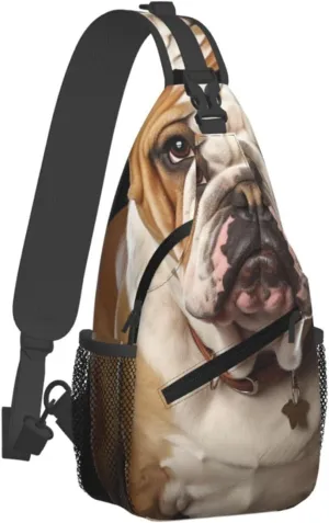 KHiry Sling Bag for Women Men Crossbody Bag Small Sling Backpack Black and white skulls Chest Bag Hiking Daypack