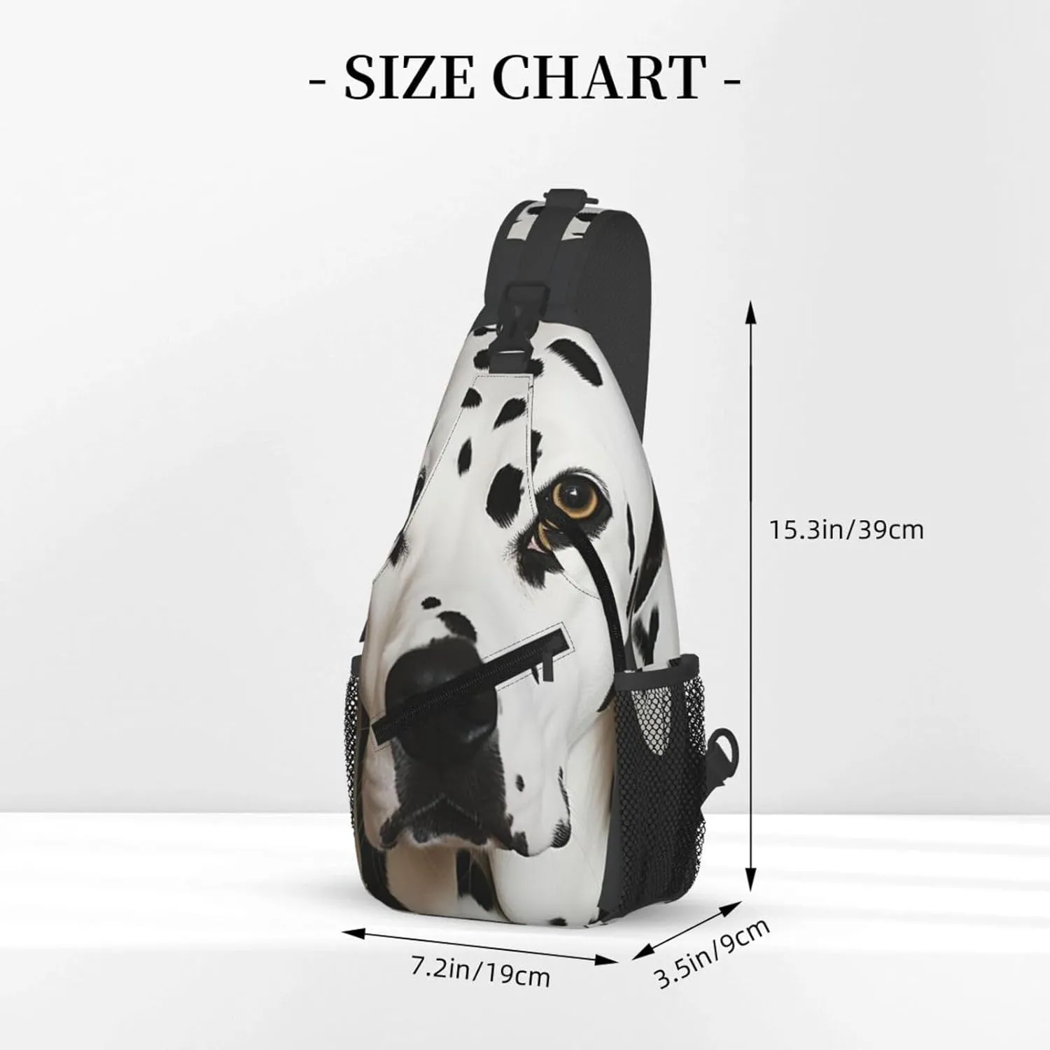 KHiry Sling Bag for Women Men Crossbody Bag Small Sling Backpack Black and white skulls Chest Bag Hiking Daypack
