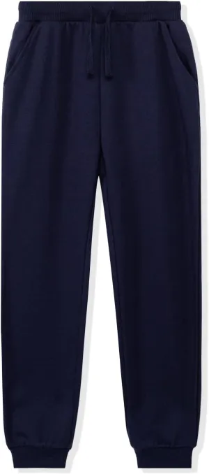Kid Nation Kids Unisex Soft Brushed Fleece Casual Pull On Jogger Sweatpants with Pockets for Boys or Girls