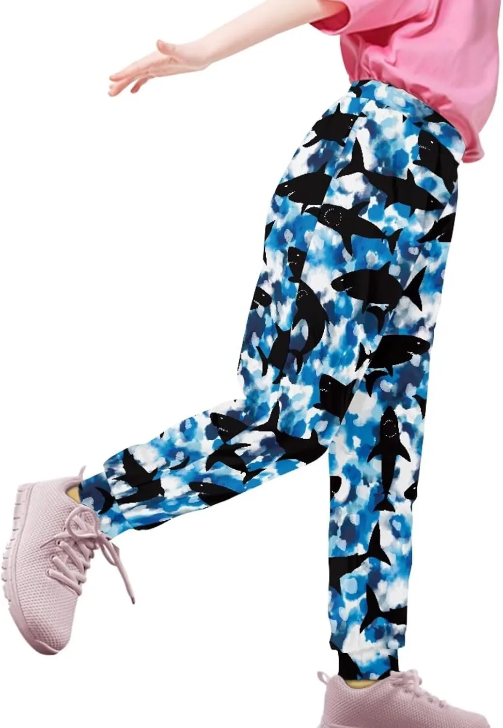 Kid's Active Athletic Pants Elastic Waist Jogger Sweatpants with Pockets