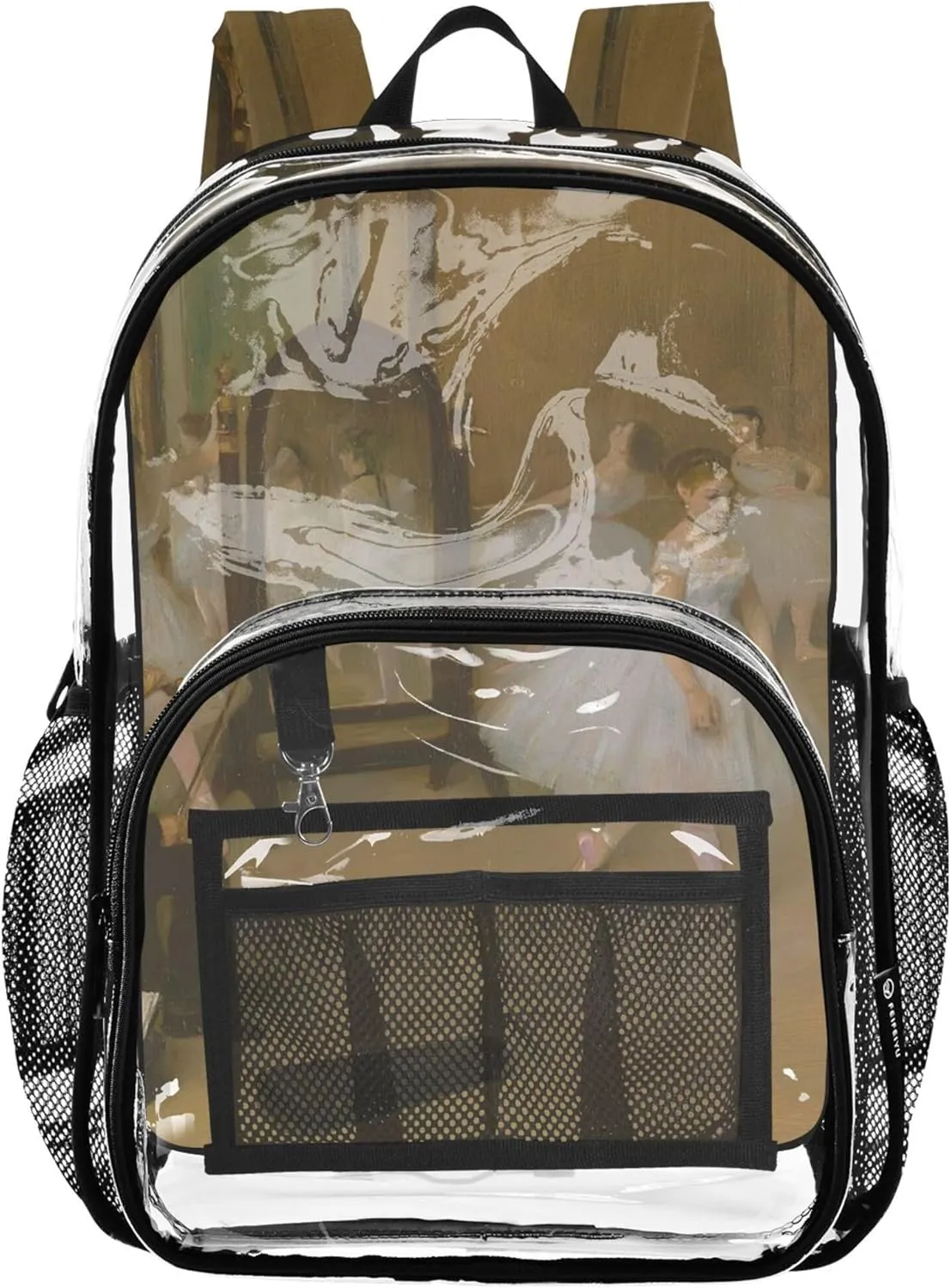 Kids Backpack for Girls Edgar Degas Prints Dancers Women Clear Backpack Cute Approved Plastic Bag Large