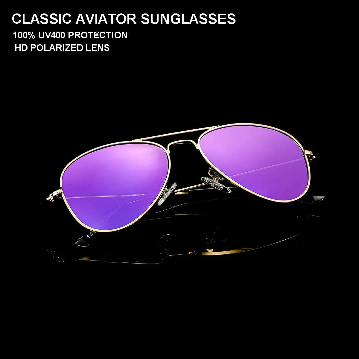 Kids Polarized Aviator Sunglasses for Little Girls Boys Juniors Teenagers, Two Sizes 50MM 52MM