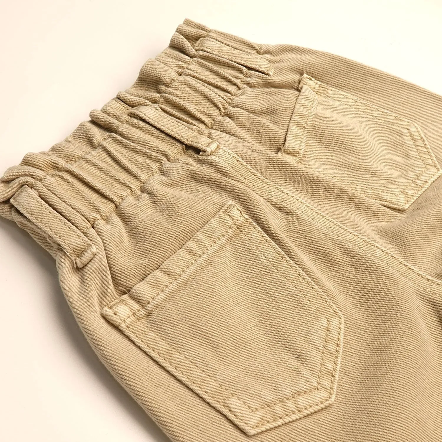 KIDSCOOL SPACE Baby Girls Boys Jeans, 12M-5T Little Kids Ribbed Waist with D-Rings Denim Pants